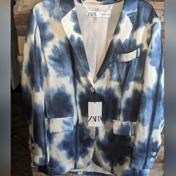 Zara Jackets & Blazers - ZARA LIGHTWEIGHT PRINTED SATINEFFECT BLAZER NWT Google Lens For More Info